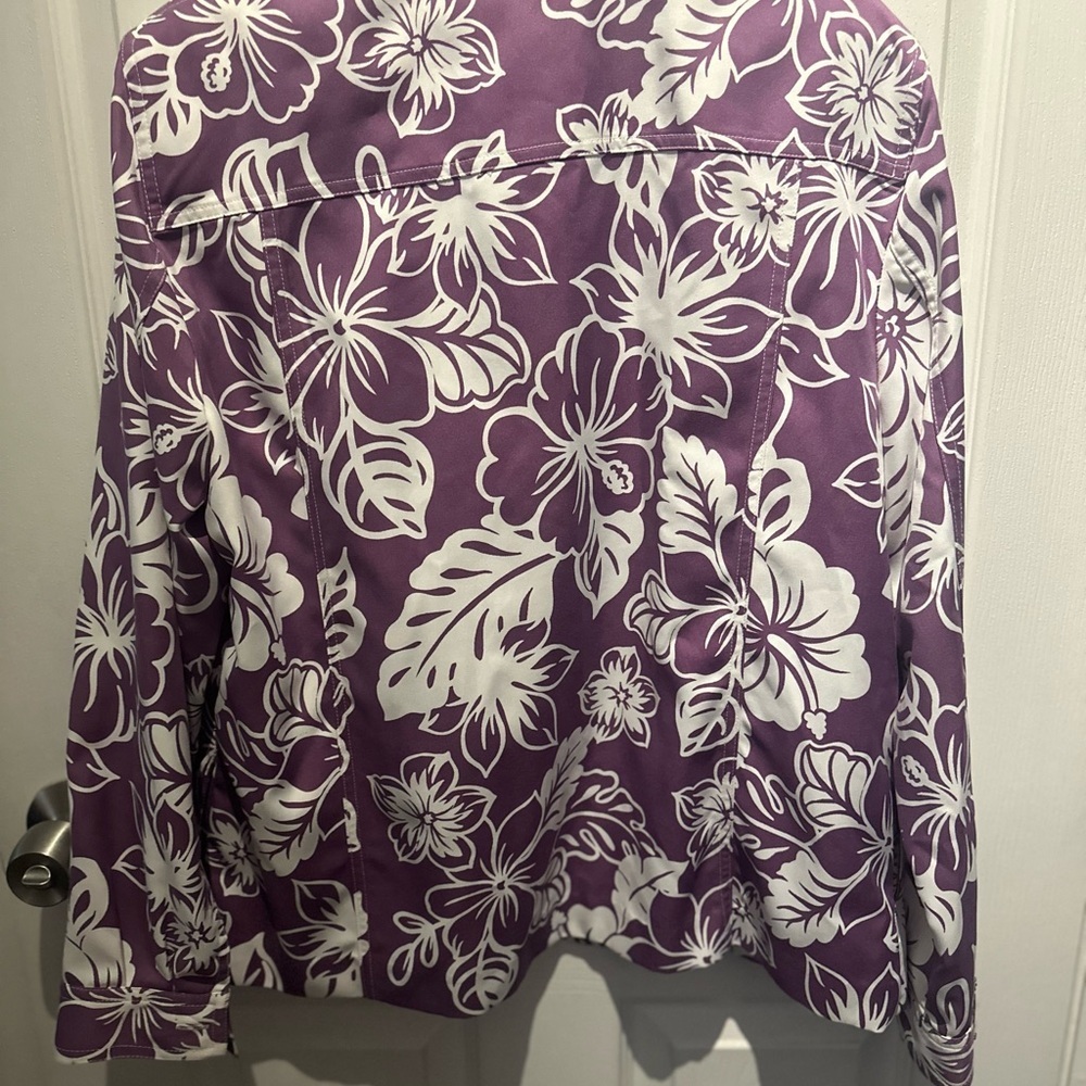 Alfred Dunner Women Button Shirt Jacket Size 12 NWOT Floral lightweight - Picture 8 of 9